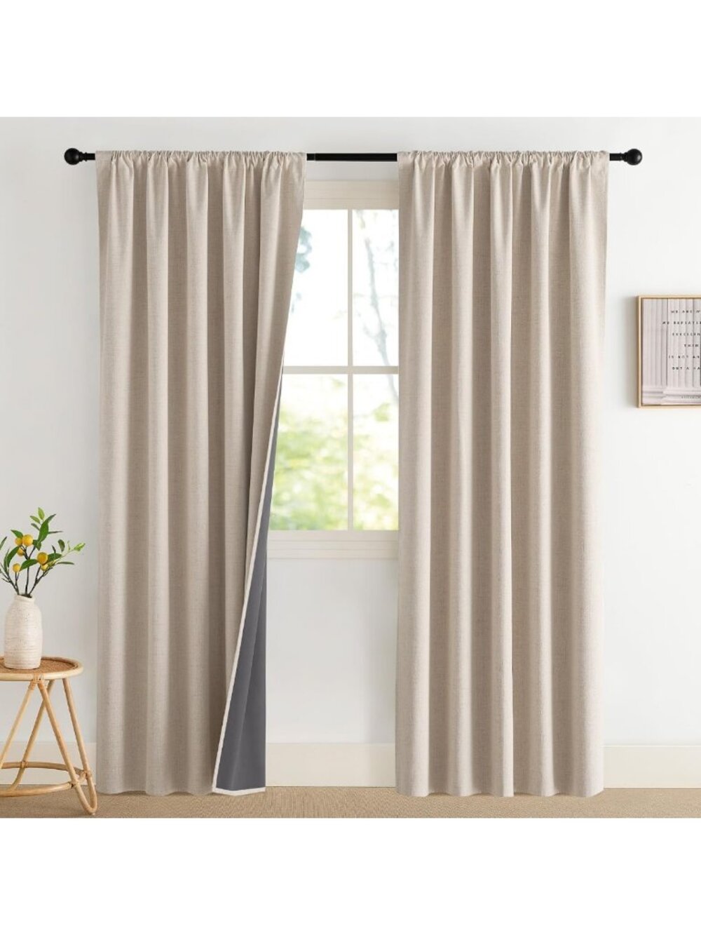 Blackout Curtains 2 Panels Set, 42x84 Inch, Thermal Insulated Room Darkening